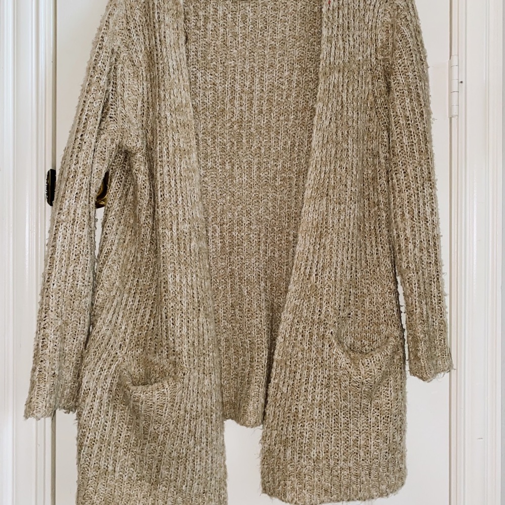 brown cardigan